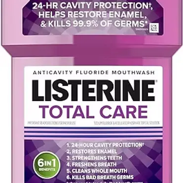 Listerine Total Care Anticavity Fluoride Mouthwash, 6 Benefits in 1 Oral Rinse
