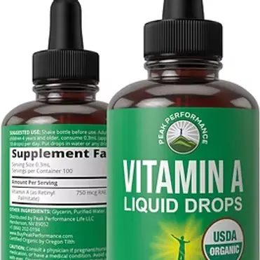 USDA Organic Vitamin A Liquid Drops Supplement