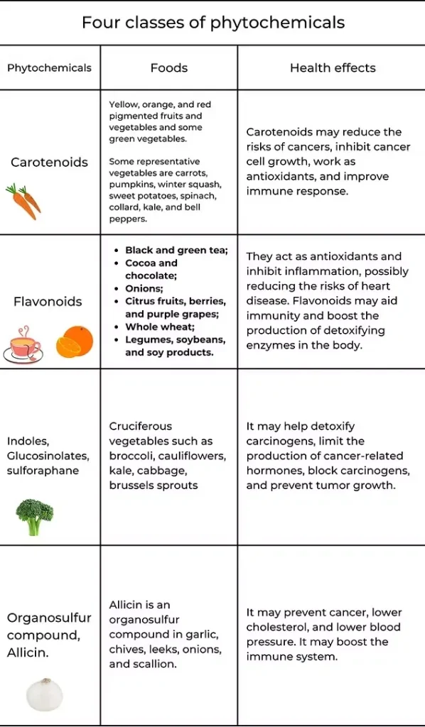 four clases of Phytonutrients