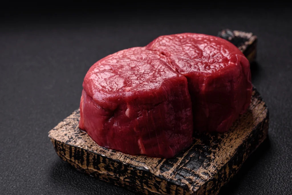 Beef, round, top round, boneless, choice, raw