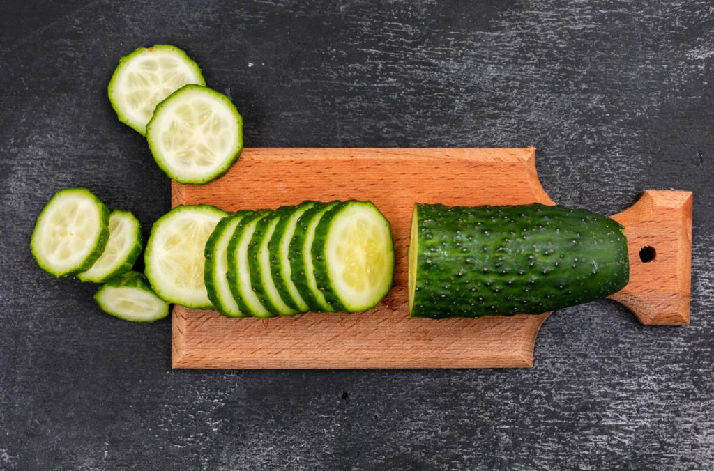 Cucumber, with peel, raw