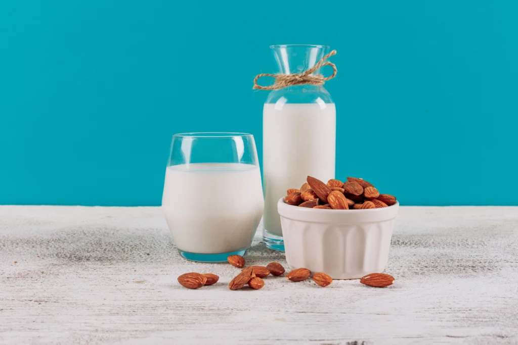 Almond milk, unsweetened, plain, shelf stable