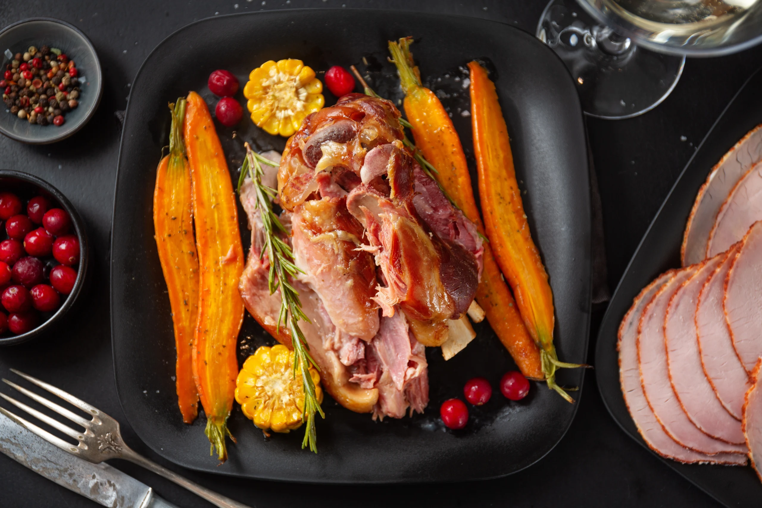 Pork, cured, bacon, cooked, restaurant