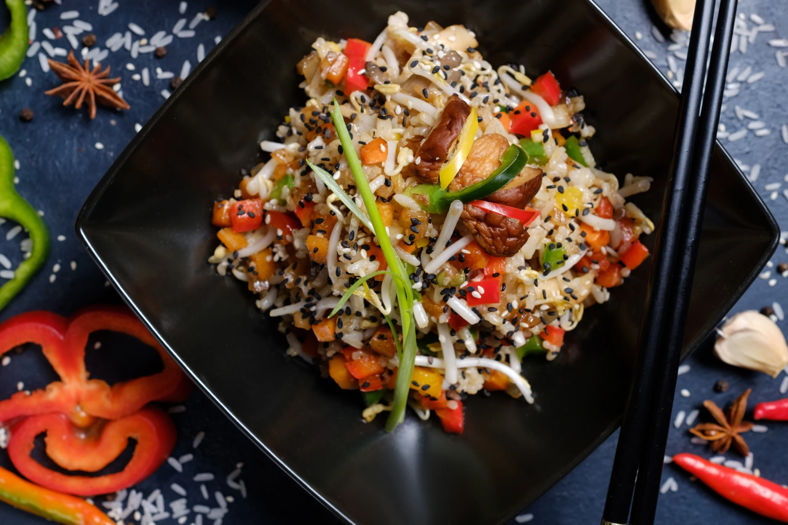 Restaurant, Chinese, fried rice, without meat